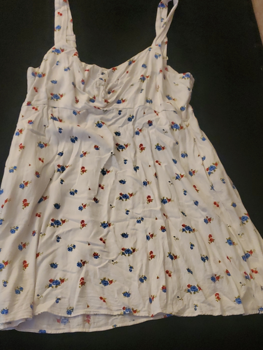 Old Navy White Sundress with Blue and Red Floral Print